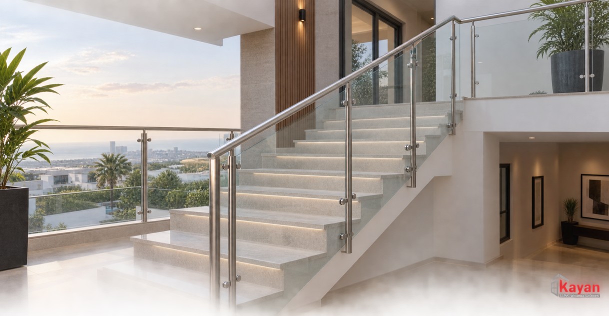 الهاندريل بين الأمان والتصميم: كيف تختار درابزين الدرج المناسب لمساحتك؟
