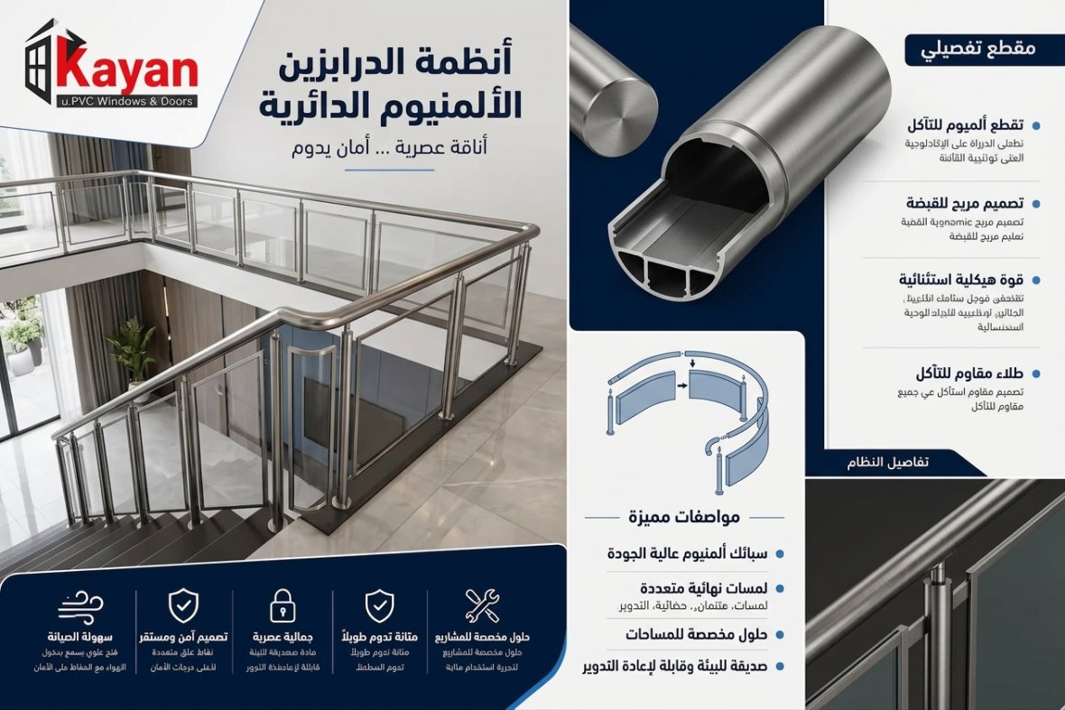هاندريل الومنيوم دائري